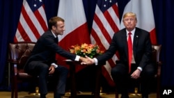 Fransa Cumhurbaşkanı Emmanuel Macron ve ABD Başkanı Donald Trump