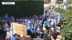 Çin'in İstanbul Başkonsolosluğu Önünde Protesto